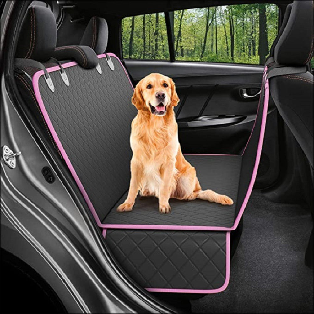 Dog Car Seat Cover View Mesh Pet Carrier Hammock Safety Protector Car Rear Back Seat Mat with Zipper and Pocket for Travel