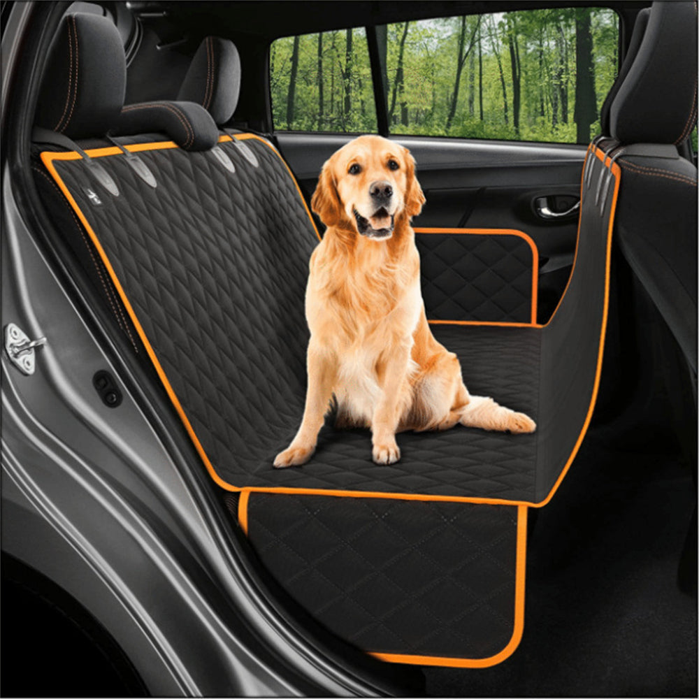 Dog Car Seat Cover View Mesh Pet Carrier Hammock Safety Protector Car Rear Back Seat Mat with Zipper and Pocket for Travel