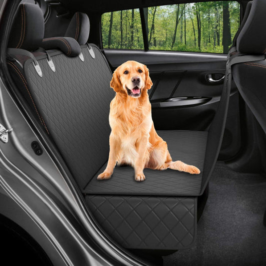 Dog Car Seat Cover View Mesh Pet Carrier Hammock Safety Protector Car Rear Back Seat Mat with Zipper and Pocket for Travel