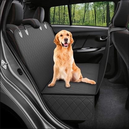Dog Car Seat Cover View Mesh Pet Carrier Hammock Safety Protector Car Rear Back Seat Mat with Zipper and Pocket for Travel