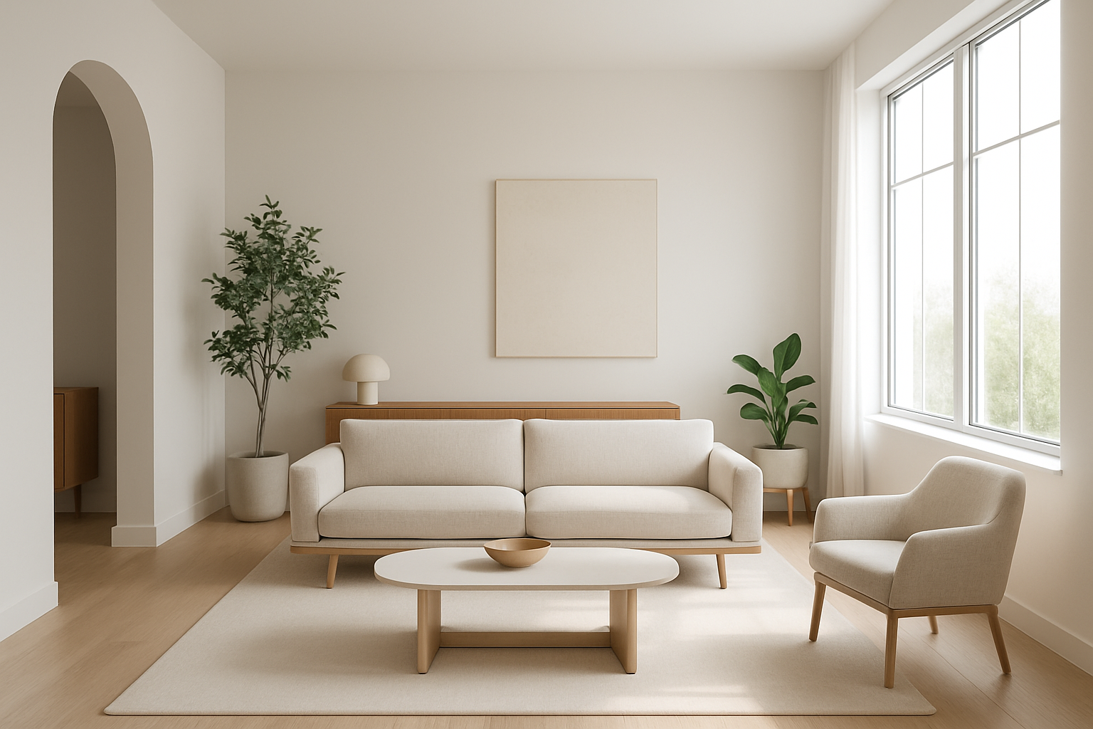 Crea una imagen de hogar minimalista